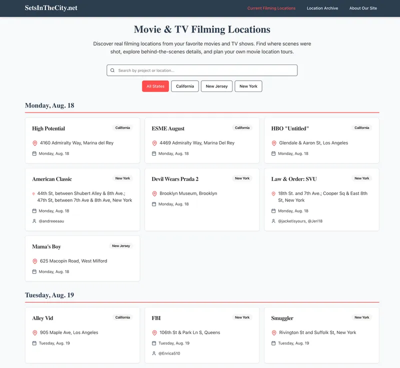 SetsInTheCity.Net preview